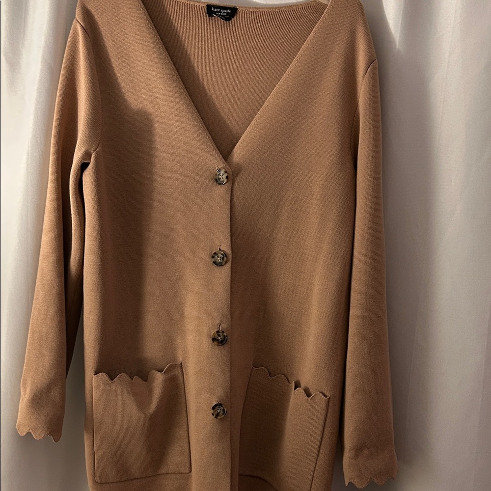 Kate Spade Camel Button-Up Cardigan